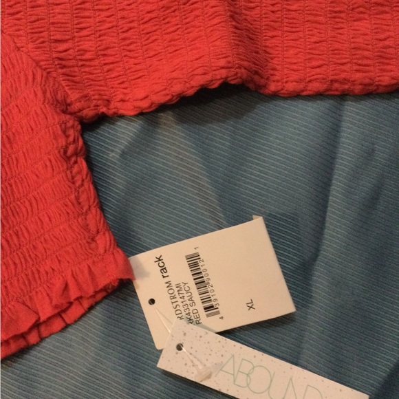 ABOUND Womens Cringed On/Off Shoulder Top In Watermelon Size XL - Picture 2 of 7